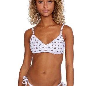 RVCA NWT, Foulard Underwire Bikini Top V Neck Geometric,Lavender, M/10